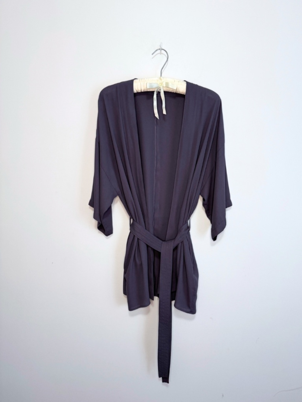Aritzia Charcoal Kimono Wrap Blouse